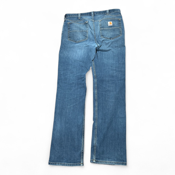 Carhartt Jeans Mens 36x33 Blue Rugged Flex Relaxed Straight Dark Wash 34x32 Tag - Picture 2 of 11